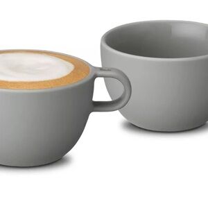 NESPRESSO Three Medium  Barista Cappuccino Cups - Light Gray NEW